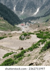 Valley view, small path between 02 mountains, Elegant view of Northern area of KPK, Pakistan
