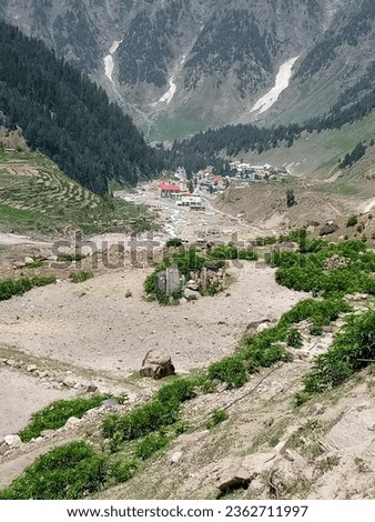 Valley view, small path between 02 mountains, Elegant view of Northern area of KPK, Pakistan