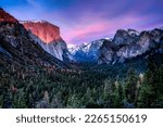 Valley View of Yosemite at Sunset