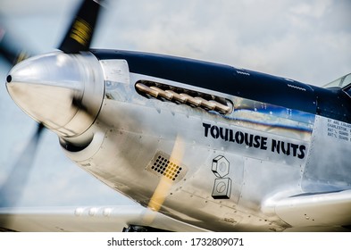 Valparaiso, Indiana/USA - 7-6-2016. Closeup Of Front End Of Collings Foundation Toulouse Nuts TF-51D