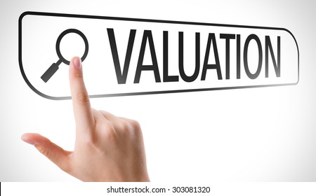 Valuation written in search bar on virtual screen