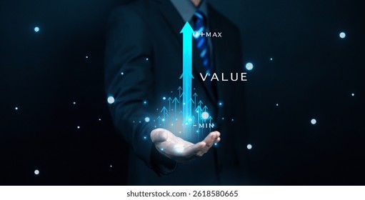 Value added concept Develop products to be effective for the success of the company Increase your sales and marketing advantage to attract customers' attention. and drive sales with the future in mind