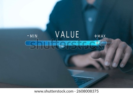 Value added concept Develop products to be effective for the success of the company Increase your sales and marketing advantage to attract customers' attention. and drive sales with the future in mind