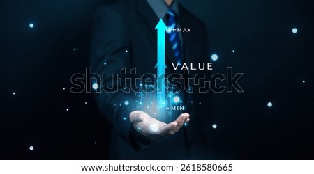 Value added concept Develop products to be effective for the success of the company Increase your sales and marketing advantage to attract customers' attention. and drive sales with the future in mind