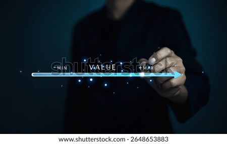 Value added concept Develop products to be effective for the success of the company Increase your sales and marketing advantage to attract customers' attention. and drive sales with the future in mind