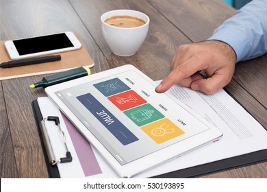VALUE CONCEPT ON TABLET SCREEN