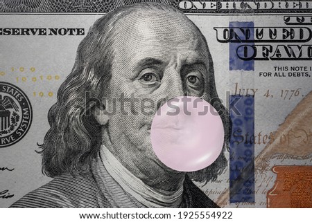The value of the US Dollar: Benjamin Franklin blowing bubblegum, Ideas for US stock market bubble, Stockmarket overvalued, Economic bubbles, Financial panic or crisis, Monetary liquidity
