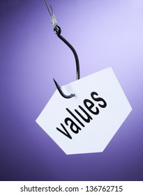 values word on hook
