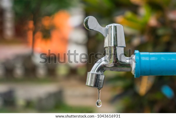 Valve Drinking Faucet Drips Down Onto Royalty Free Stock Image