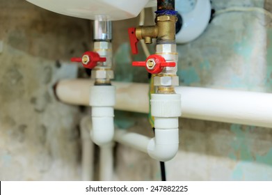 Valves blocking access to water pipes