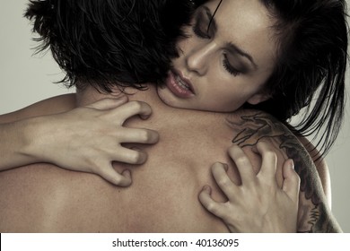 love bite images stock photos vectors shutterstock https www shutterstock com image photo vampire couple biting studio 40136095