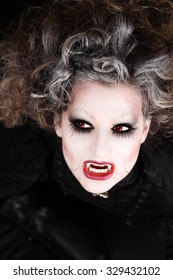 Vampire Woman Portrait Mouth Open Showing Stock Photo (Edit Now) 329432102