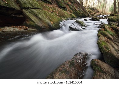 Van Campens Brook flows through Van Campens Glen in the Delaware Water Gap National Recreation Area in New Jersey.