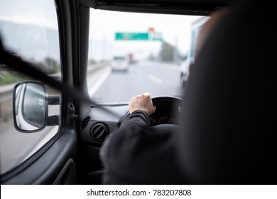 Van Driver Vehicle Interior View