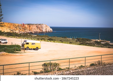 Van Life, Van parked on the coast, Sagres, Portugal.