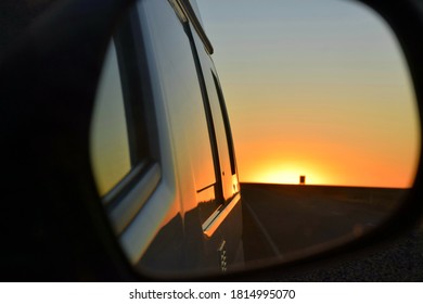 Van Life Sunset In The Desert Of Australia