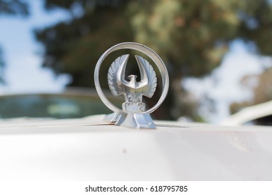 Van Nuys, USA - April 9, 2017: Chrysler Imperial Ornament On Display During The Spring Fling 31 At The Woodley Park.