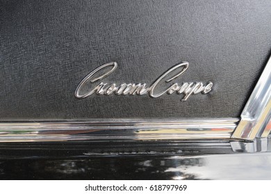 Van Nuys, USA - April 9, 2017: Chrysler Imperial Crown Coupe Emblem On Display During The Spring Fling 31 At The Woodley Park.