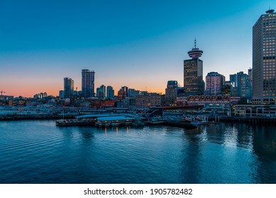 Vancouver BC Canada, January 2016. Downtown Vancouver In The Winter Morning