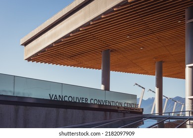 Vancouver BC Canada July 2022; Vancouver Convention Centre In Downtown Coar Harbour Business District.