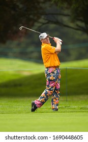 Vancouver, BC / Canada - July, 20th 2011: RBC Canadian Open - 1995 British Open Champion John Daly Follows Through.