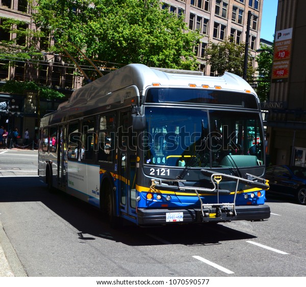 VANCOUVER BC CANADA\
JUNE 15 2015: TransLink is Metro Vancouver transportation network,\
serving residents and visitors with public transit, major roads,\
bridges and Trip\
Planning.