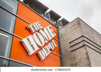 Vancouver, BC / Canada - May 17th 2020: A Shot Of The Logo Of The American Hardware Giant The Home Depot Taken At Their Flagship Store Located In The Cambie Neighbourhood Of Vancouver