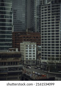 Vancouver, BC. Canada - May 20 2022: Downtown Street View, Waterfront Station In Vancouver, Canada