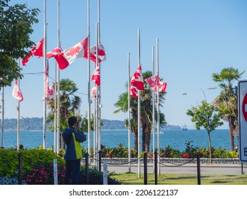 Vancouver, BC Canada - September 19, 2022: Sunny Weather In Vancouver For National Day Of Mourning For Queen Elizabeth II.