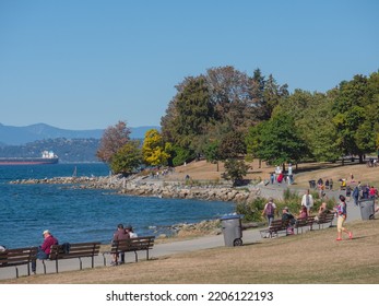 Vancouver, BC Canada - September 19, 2022: Sunny Weather In Vancouver For National Day Of Mourning For Queen Elizabeth II.