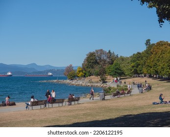 Vancouver, BC Canada - September 19, 2022: Sunny Weather In Vancouver For National Day Of Mourning For Queen Elizabeth II.