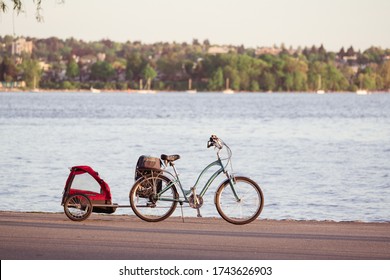 Vancouver BC Canada,April 2020. Bike With Pet Carrier