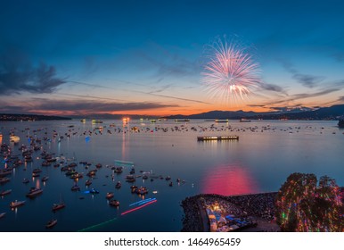 Vancouver BC Canada,July 27,2019.Vancouver fireworks festival,celebration of lights Vancouver,Canada