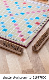 Vancouver, British Columbia, Canada, - July 13, 2019 - Scrabble Board Game With The Scrabble Tile Spell 