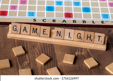 Vancouver, British Columbia, Canada, - June 12, 2020 - Scrabble Board Game With The Scrabble Tile Spell 