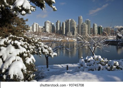 Vancouver Buildings And Granville Island In Winter