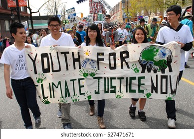 VANCOUVER, CANADA - APRIL 22, 2012: Thousands of people took part in Earth Day Parade and marched through the streets of Vancouver, Canada, on April 22, 2012. 