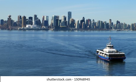 Vancouver Canada cityscape with sea bus.