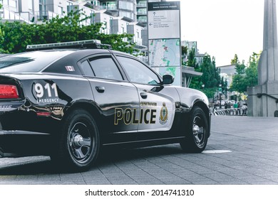 Vancouver, Canada - December 1, 2019: Close Up View Of Police Car 