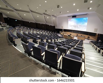 Vancouver, Canada - February 14, 2020: An Empty Lecture Hall Or Auditorium At A University. 