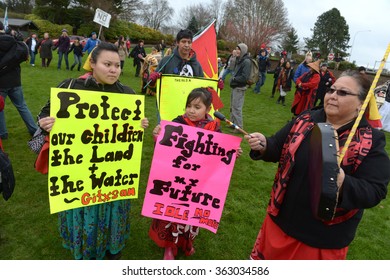 VANCOUVER, CANADA - JANUARY 5, 2013: Hundreds Of Aboriginal People Rally In Support Of Idle No More Movement Protesting Government Treatment Of First Nations Groups In Vancouver, Canada, Jan.5, 2013.