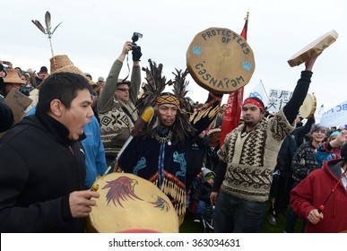 VANCOUVER, CANADA - JANUARY 5, 2013: Hundreds Of Aboriginal People Rally In Support Of Idle No More Movement Protesting Government Treatment Of First Nations Groups In Vancouver, Canada, Jan.5, 2013.