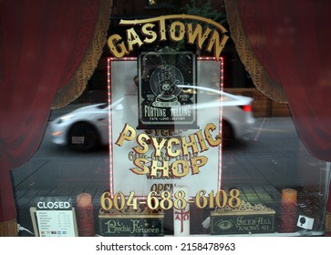 VANCOUVER, CANADA - Jul 24, 2021: The Psychic Shop Store Front On Gastown, Vancouver, British Columbia, Canada