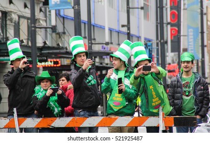 Vancouver. Canada - March 16, 2014: Saint Patricks Day Parade In Vancouver