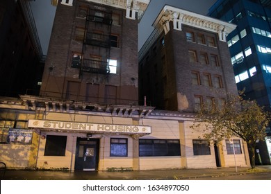 Vancouver, Canada: October 18, 2019:   Student Housing In The City Of Vancouver.  The Population Of Vancouver Is 675,218 .