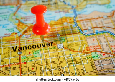 Vancouver, Canada on the map