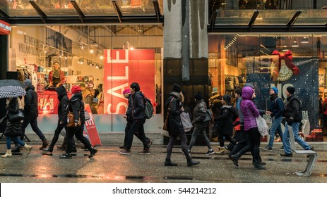 Vancouver Canada,December 26 2016,big Sale On Boxing Day ,Granville St,Vancouver Canada