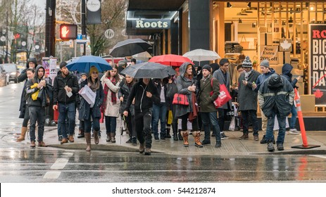 Vancouver Canada,December 26 2016,Boxing Day Shopping Backgrounds,Robson St,Vancouver Canada