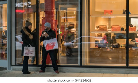 Vancouver Canada,December 26 2016,Boxing Day Shopping Backgrounds,Robson St,Vancouver Canada