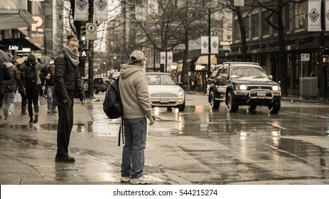 Vancouver Canada,December 26 2016,Boxing Day Shopping Backgrounds,Robson St,Vancouver Canada